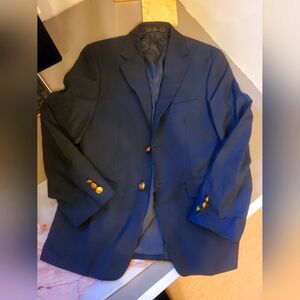 Chaps Dark Navy and Gold Button Sport Coat Timeless Elegance Boys 12